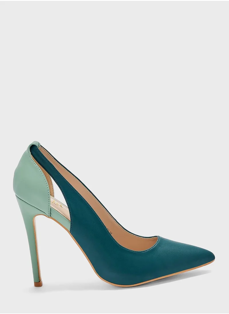 ELLA Colourblock Cutout Detail Pointed Pump