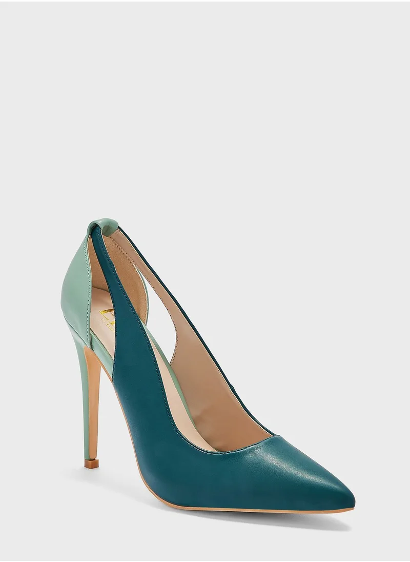 ELLA Colourblock Cutout Detail Pointed Pump