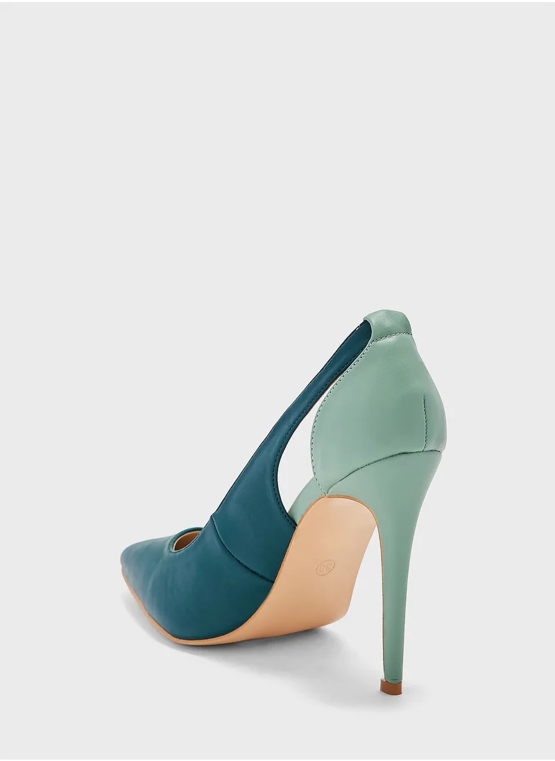 ELLA Colourblock Cutout Detail Pointed Pump