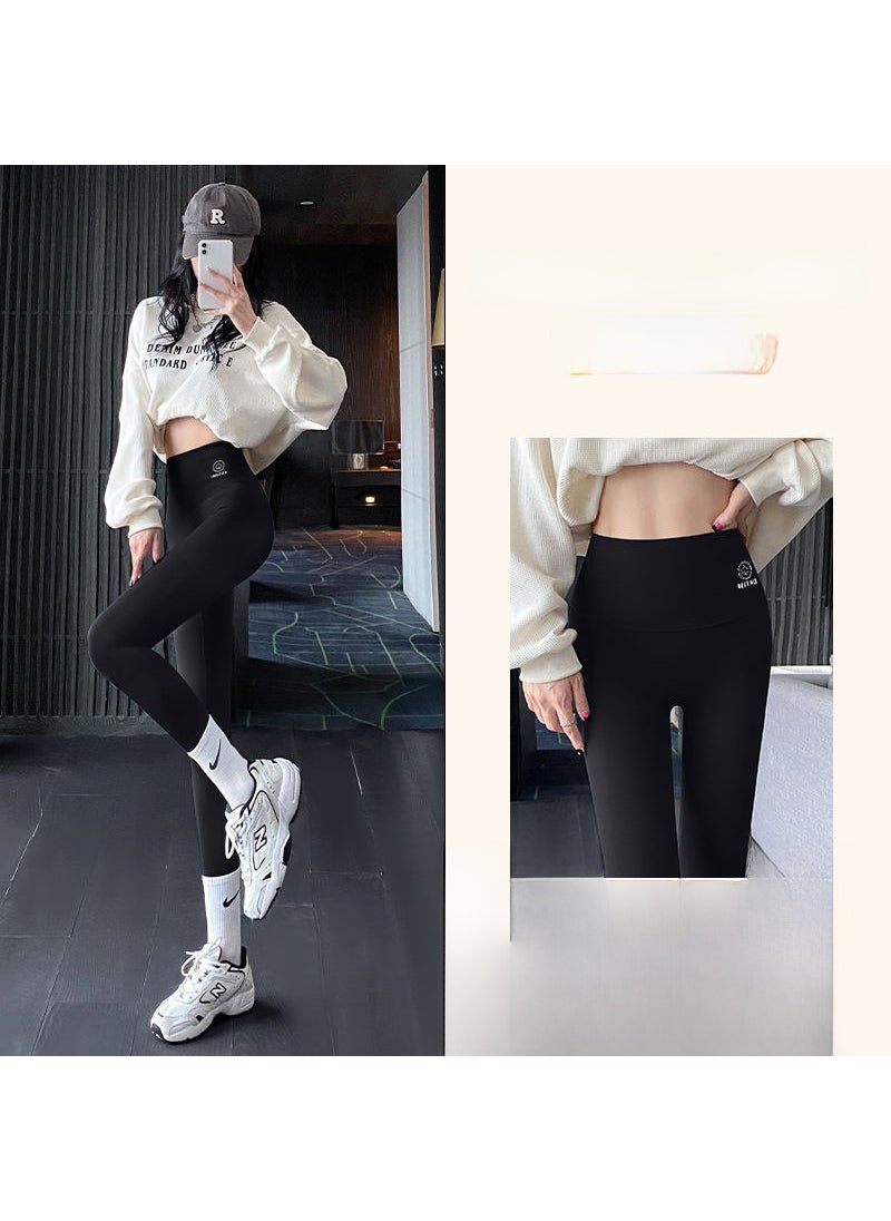 Generic High Waist Slimming Yoga Leggings Sharkskin Black-nine points spade pants (belly hip) 