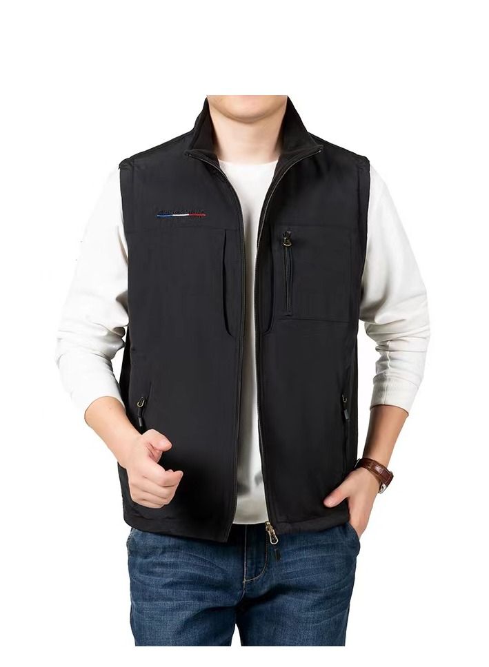 Spring And Autumn Style Men's Casual Outdoor Standing Collar Vest