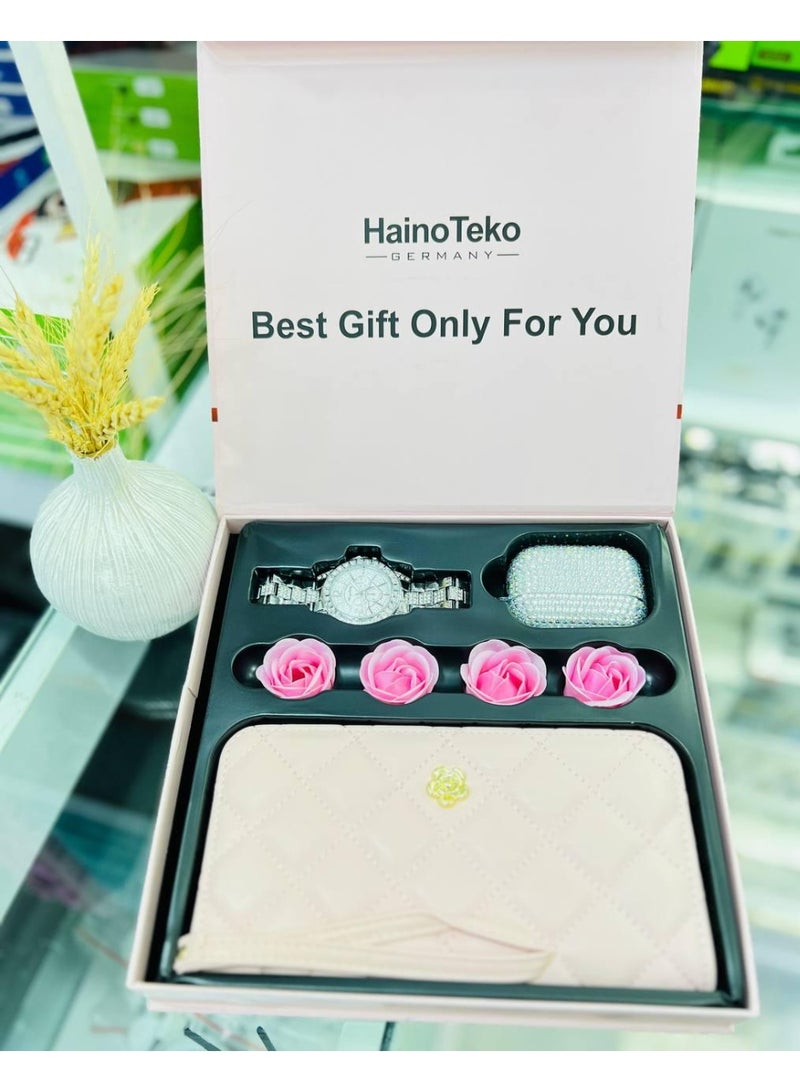 هينو تيكو طقم هدايا Haino Teko GP-25 (ساعة + محفظة + سماعة) – 3 قطع في علبة شيك - Image 4