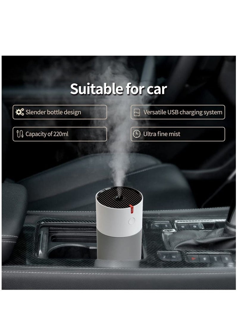 Arabest Desktop Humidifier, USB Desktop Car Mini Humidifier, 220ml, Silver, Black  - Image 5