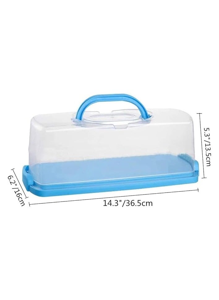 erorex - 2 Pack Bread Box for Kitchen Countertop, Plastic Loaf Cake Storage Container with Lid, Bread Keeper for Carrying and Storing Homemade Bread, Toast, Bagel, Donut and Cookies, Blue - Image 1