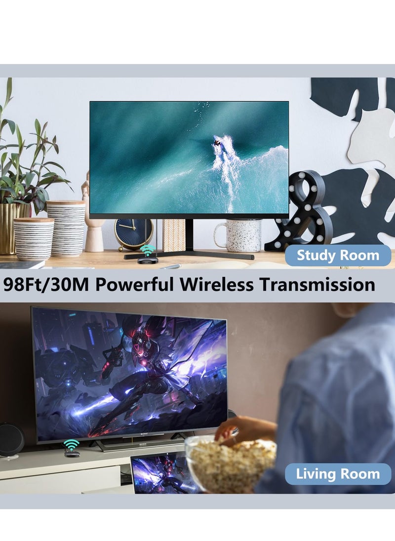 Generic - Wireless HDMI Transmitter and Receiver Kit, 98Ft/30M Range, Supports 1080P@60Hz for Streaming Video and Audio to TV, Projector, or Monitor from Camera, PS3/4, PC, and Laptop. - Image 1