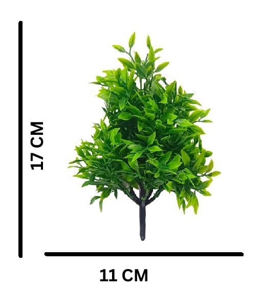 Dekorly Artificial Plastic Mix Green Grass Fake Outdoors Plant Bushes Decor Faux Greenery Shrubs For Outdoor And Indoor, Artificial Shrubs Stems | Height- 7 Inches (Multi-16) - Image 2