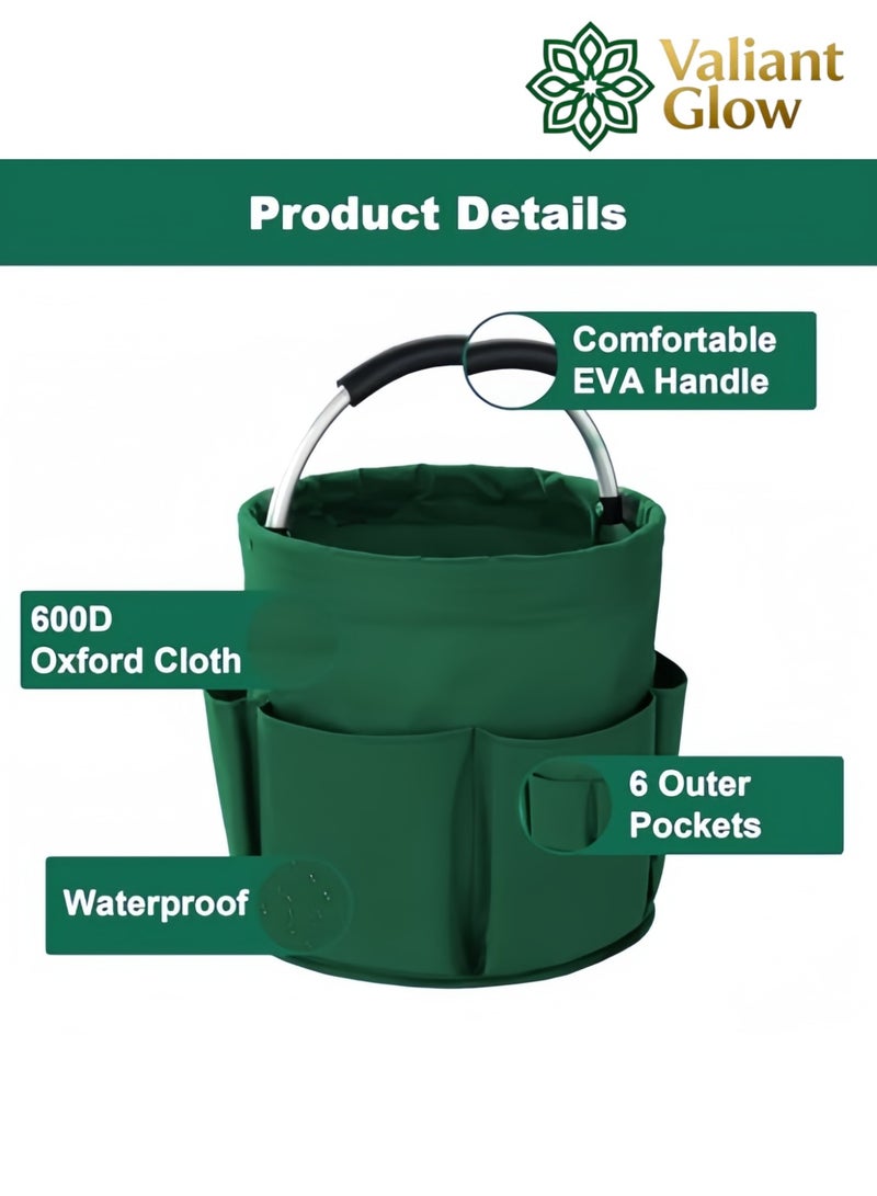 Valiant Glow The Valiant Glow 17-liter foldable tool storage bag is suitable for outdoor camping, gardening and harvesting, laundry storage, home and bathroom organization, and storing toiletries. - Image 4