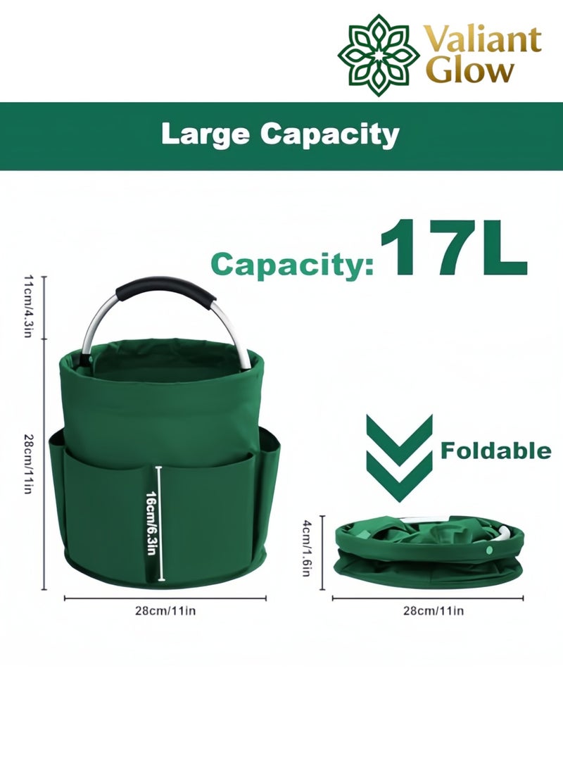 Valiant Glow The Valiant Glow 17-liter foldable tool storage bag is suitable for outdoor camping, gardening and harvesting, laundry storage, home and bathroom organization, and storing toiletries. - Image 2