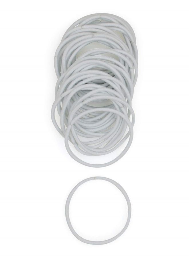 Heliums White Thin 2mm Hair Elastics, Color Match Hair Ties for Fine Hair, 1.75 Inch Standard Size - 40 Count - Image 1