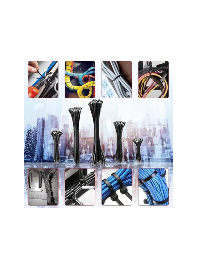 S-TOP 100 Pack Black Cable Zip Ties 6 Inch 3.6mm x 150mm Self Locking Nylon Plastic Wire Ties 40lbs Tensile Strength UV Resistant Heavy Duty for Home Workshop Garden Cable Management - Image 2