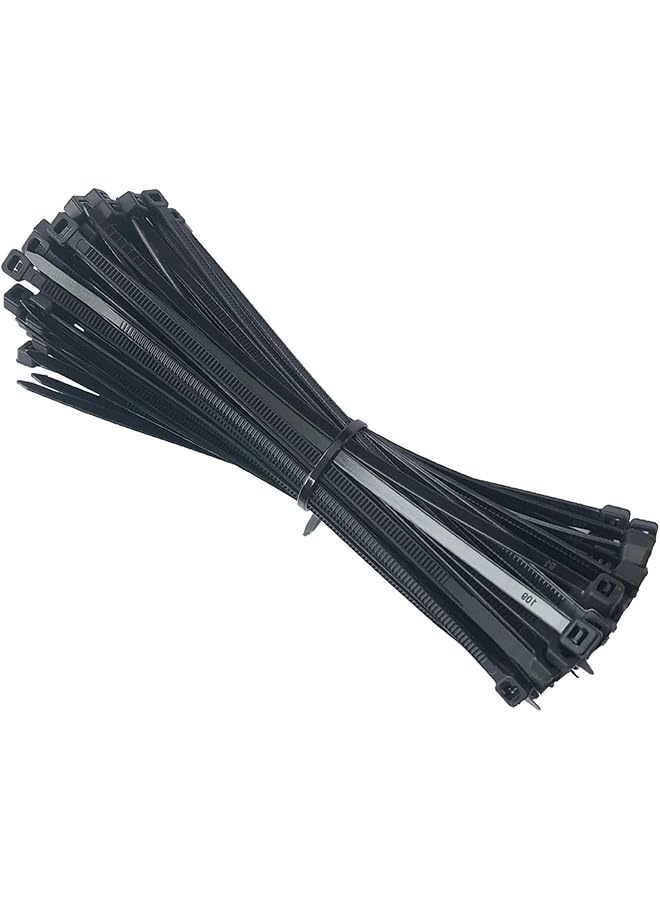 S-TOP 100 Pack Black Cable Zip Ties 6 Inch 3.6mm x 150mm Self Locking Nylon Plastic Wire Ties 40lbs Tensile Strength UV Resistant Heavy Duty for Home Workshop Garden Cable Management - Image 1