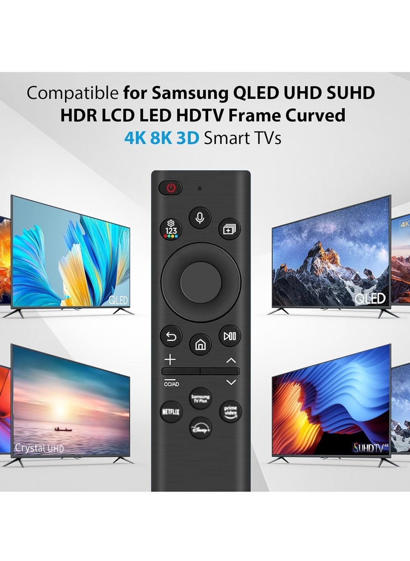 "Solar-Powered Voice Replacement Remote for Samsung TV: Universal Rechargeable with 4 Shortcut Buttons for 2021-2022 Neo LED Smart 4K Ultra HD Models"