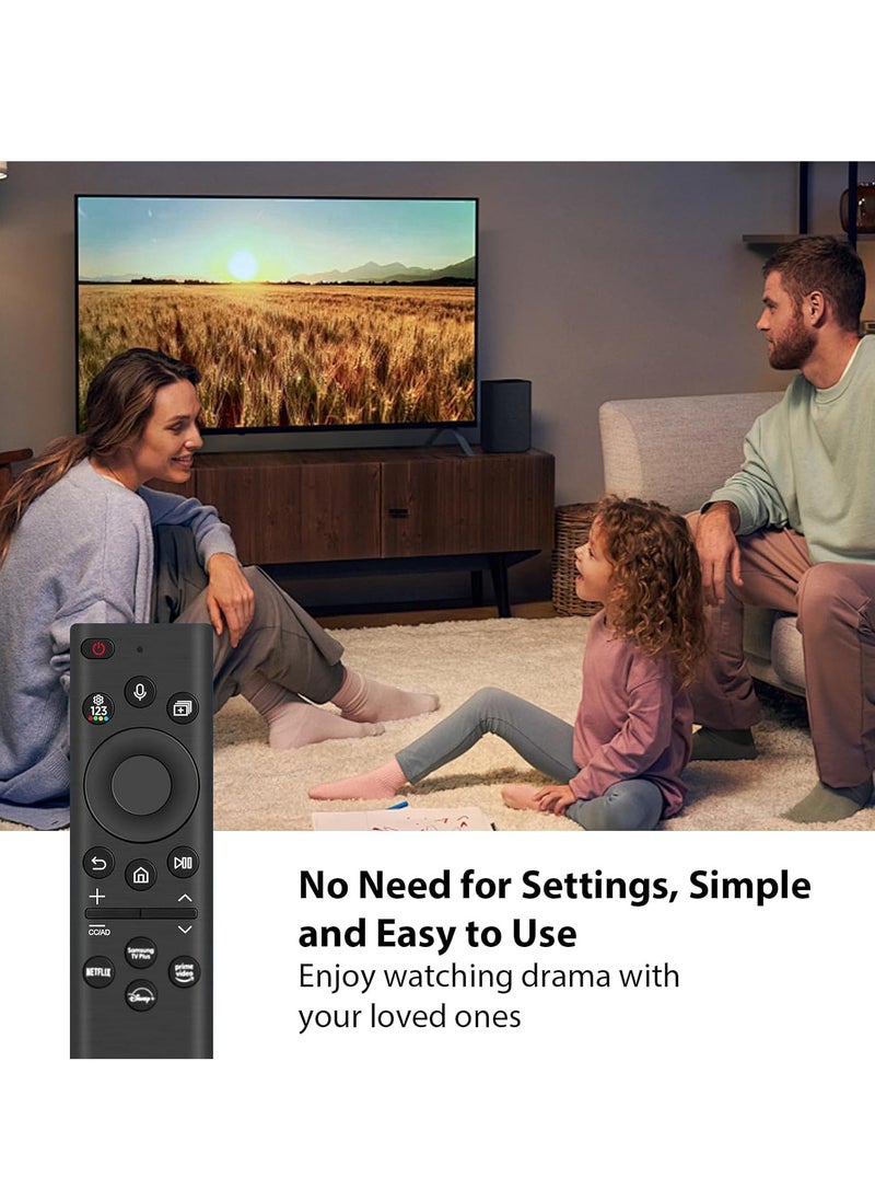 "Solar-Powered Voice Replacement Remote for Samsung TV: Universal Rechargeable with 4 Shortcut Buttons for 2021-2022 Neo LED Smart 4K Ultra HD Models"