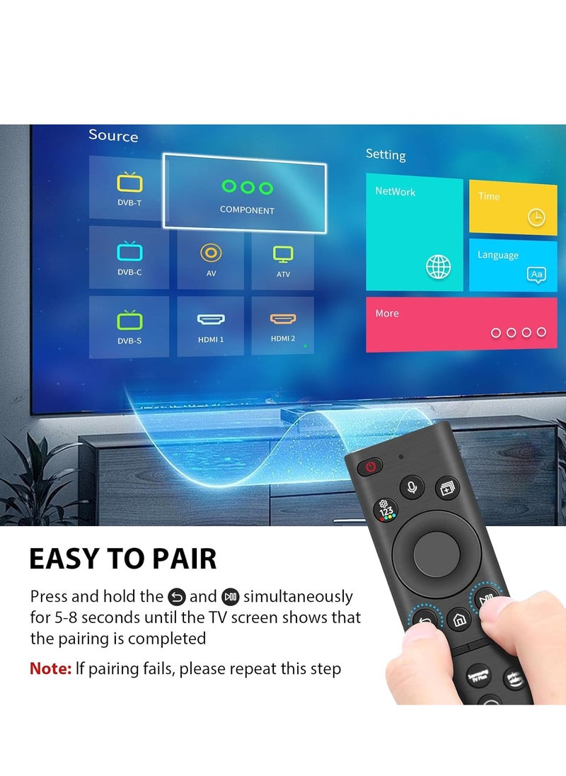 "Solar-Powered Voice Replacement Remote for Samsung TV: Universal Rechargeable with 4 Shortcut Buttons for 2021-2022 Neo LED Smart 4K Ultra HD Models"