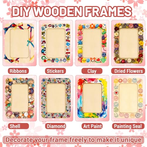 RYKOMO 24 Pack DIY Wooden Picture Frames for 4 x 6 in Photos, Wooden Picture Frames for Crafts Unfinished Solid Wood Photo Picture Frame for Crafts, Valentine's Day Gift New Year Decorate, Father's Day, Mother's Day Gift - Image 4