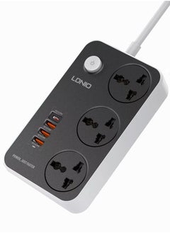 LDNIO 3 Power Socket Extension with Type C PD Port and 3 QC3.0 fast charging Port power strip  - Image 1