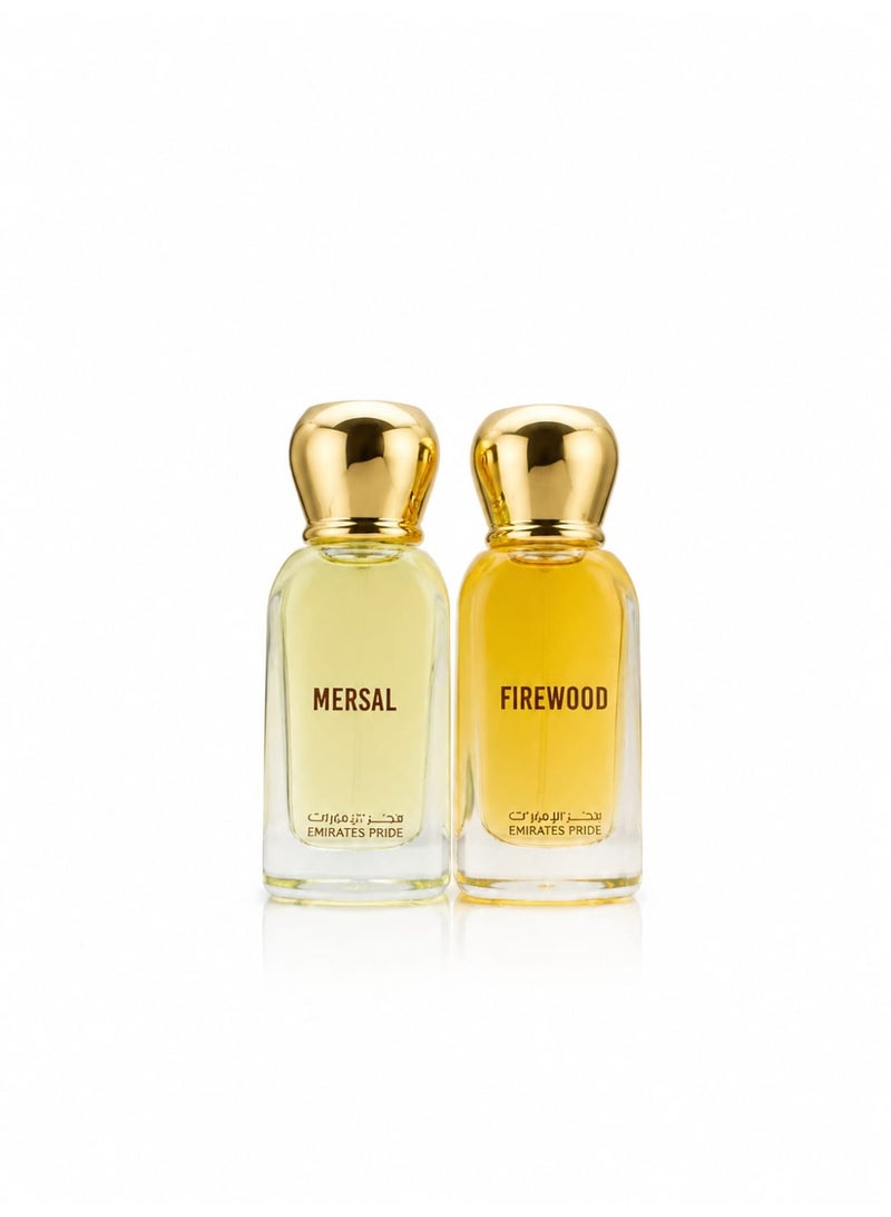 فخر الإمارات عطر الإمارات مجموعة زيت عطري مركز فايروود و مرسال، 8 مل لكل منهما - Image 2