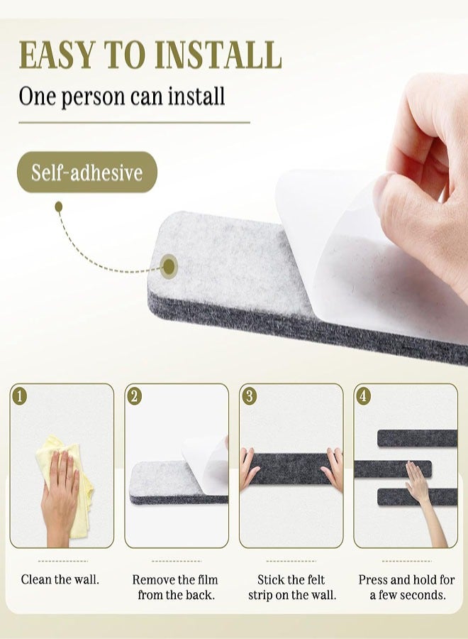 5 Pack Bulletin Board Strips, Felt Pin Board Bar with 50 Push Pins Self-Adhesive Felt Bulletin Board for Office School Home Wall Decoration, for Organize Memo, Photos, Display - Image 3