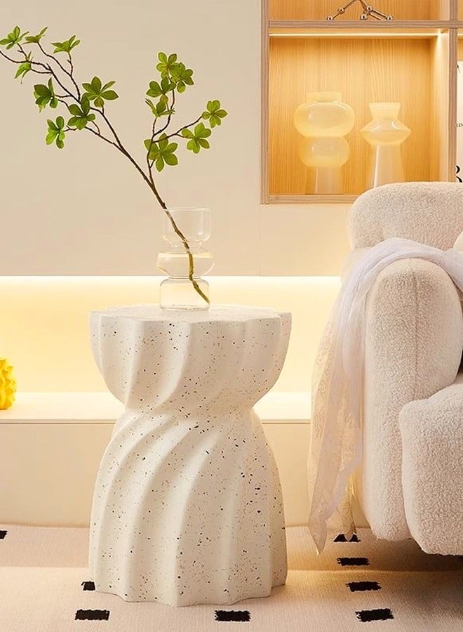 فاشون هوم طاولة قهوة فاخرة متعددة الأغراض ومجمعة بالكامل وطاولة جانبية مستديرة للحديقة لغرفة المعيشة وغرفة النوم وديكور الفناء 35 × 47 سم - Image 1