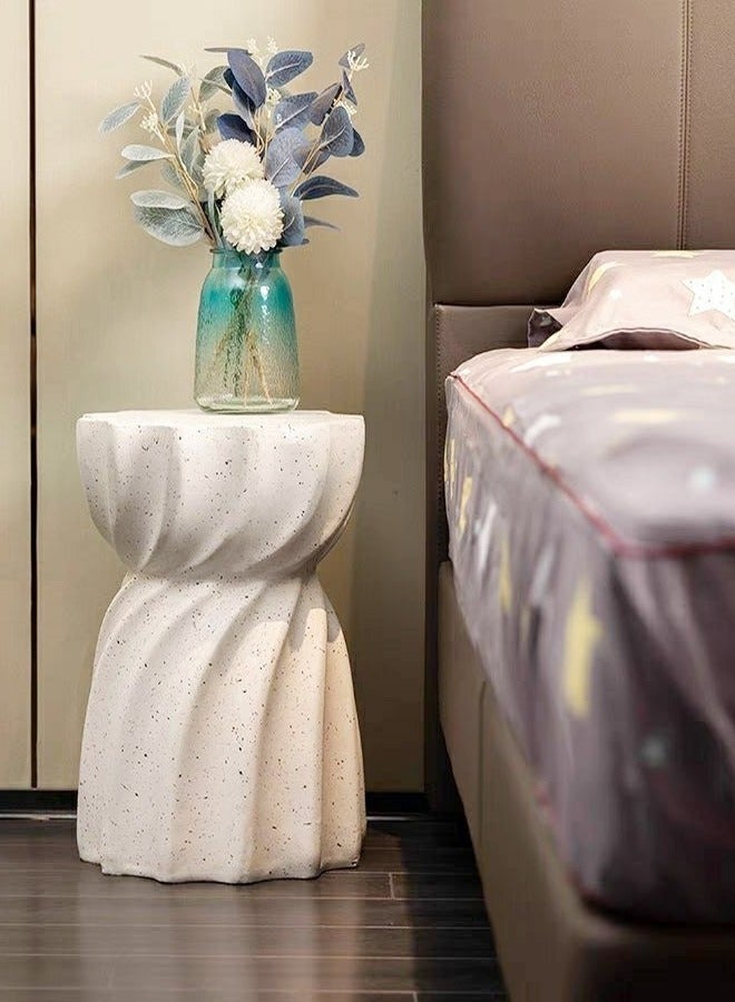 فاشون هوم طاولة قهوة فاخرة متعددة الأغراض ومجمعة بالكامل وطاولة جانبية مستديرة للحديقة لغرفة المعيشة وغرفة النوم وديكور الفناء 35 × 47 سم - Image 3