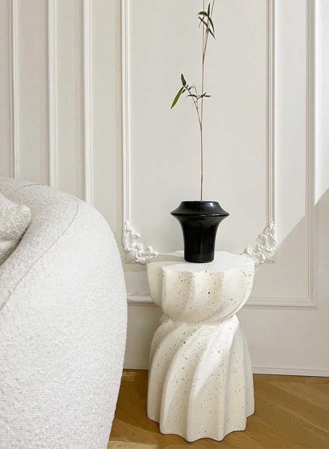 فاشون هوم طاولة قهوة فاخرة متعددة الأغراض ومجمعة بالكامل وطاولة جانبية مستديرة للحديقة لغرفة المعيشة وغرفة النوم وديكور الفناء 35 × 47 سم - Image 5