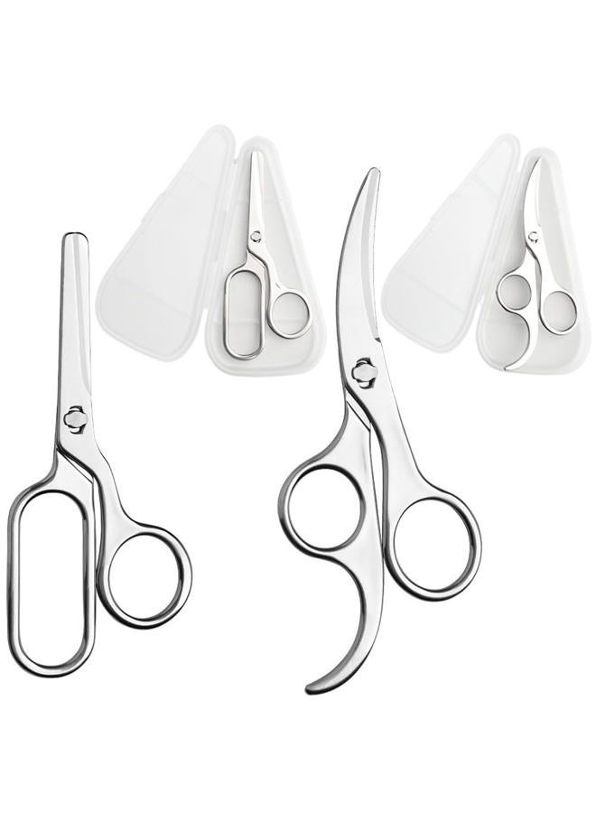 Jasni 2-Pack All 304 Stainless Steel Baby Food Scissors Detachable Vegetables Meat Noodles Kitchen Shears for Infant Kids Anti-Rust Food-Grade Dishwasher Safe with Travel Storage Case - Image 1