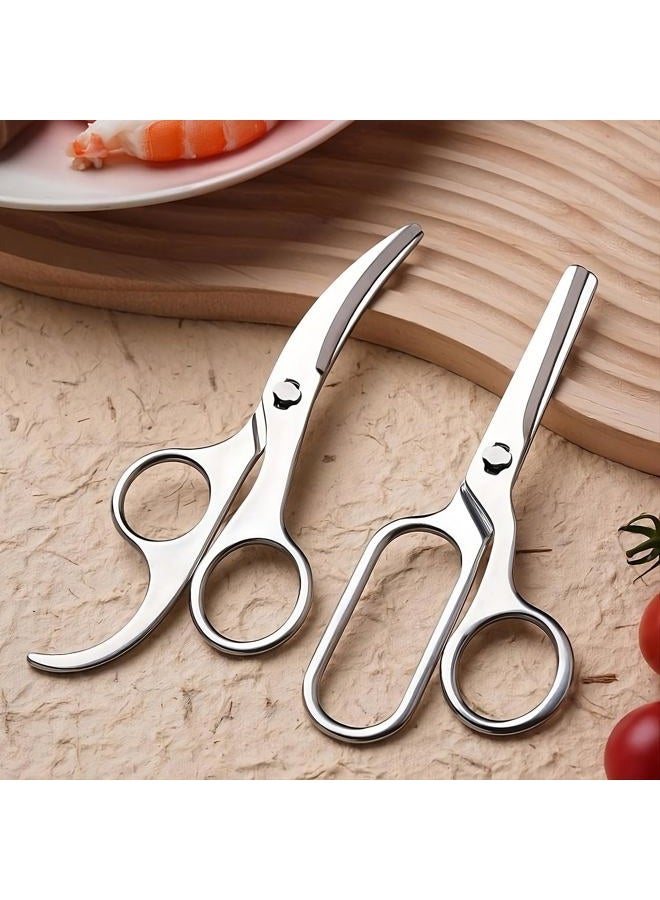 Jasni 2-Pack All 304 Stainless Steel Baby Food Scissors Detachable Vegetables Meat Noodles Kitchen Shears for Infant Kids Anti-Rust Food-Grade Dishwasher Safe with Travel Storage Case - Image 2