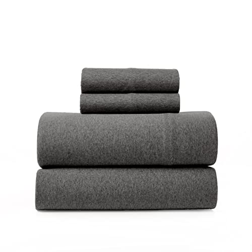 BED INC Road Trip America Jersey Knit Sheet Set - 4 Pieces Queen Cotton Sheets Set - Soft Cozy Stretchy Knit Bed Linen (Dark Grey, Queen) - Image 3