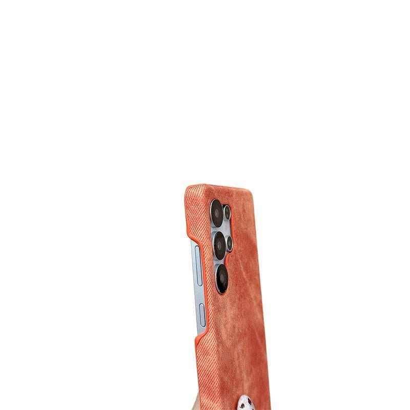 Denim Texture Protective Case for Samsung Galaxy S22 Ultra with Drop Protection and Denim Texture plus Shockproof plus Solid Color in Denim Blue - Image 5