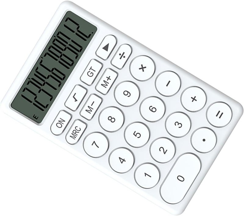 Zerodis Cartoon Calculator, Cute 8 Digit LCD Display with Large Screen and Quiet Keyboard, for School Kids Students Home Office (White) - Image 2