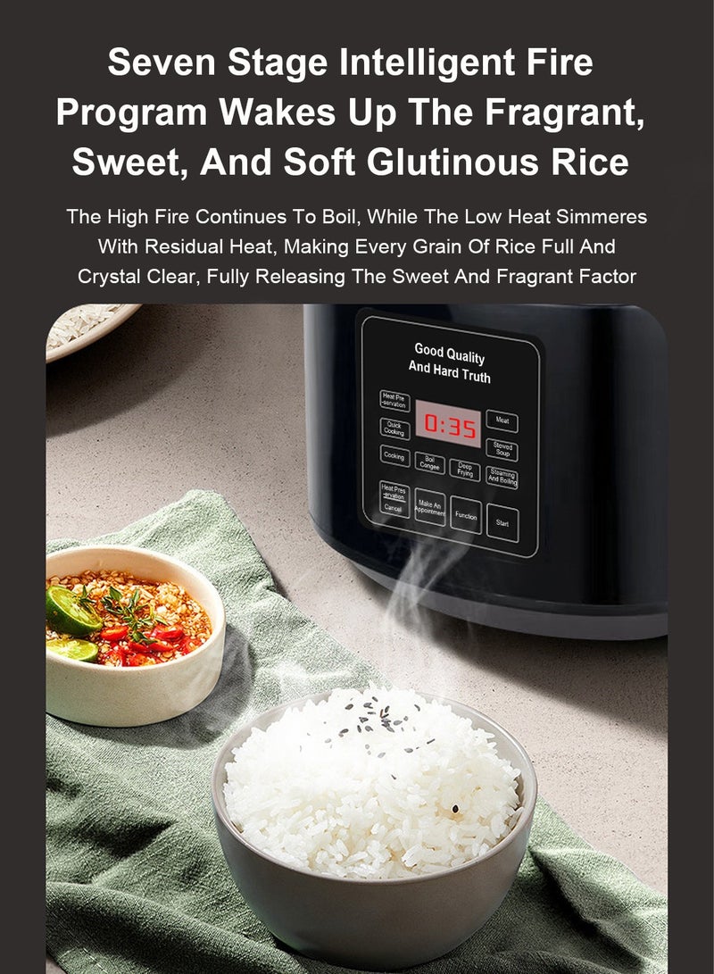 SILVER CREST 5 Liters - Electric Rice Cooker, 8 In 1 Instant Programmable, 700 Watts, 12 Smart Programs TK-108 Black - Image 5