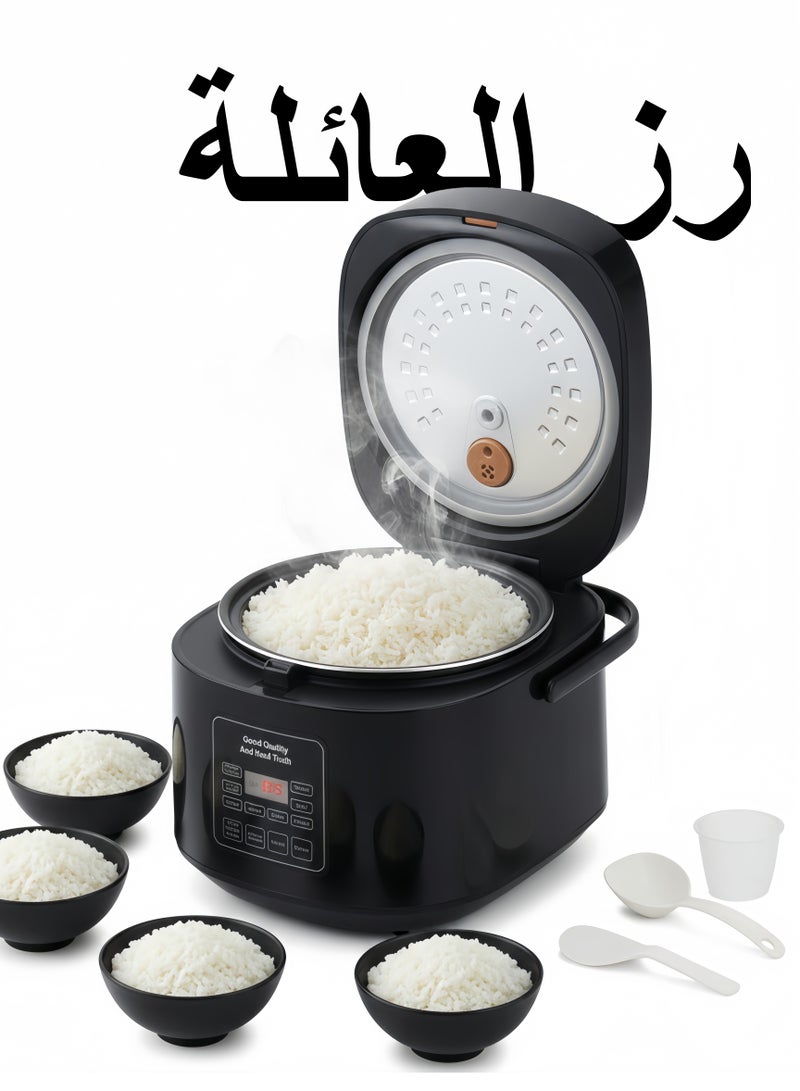 SILVER CREST 5 Liters - Electric Rice Cooker, 8 In 1 Instant Programmable, 700 Watts, 12 Smart Programs TK-108 Black - Image 1