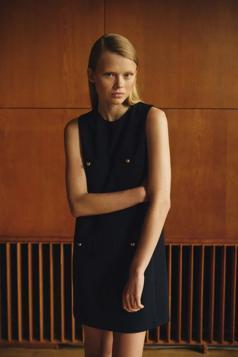 اتش اند ام فستان واسع مزود بجيوب