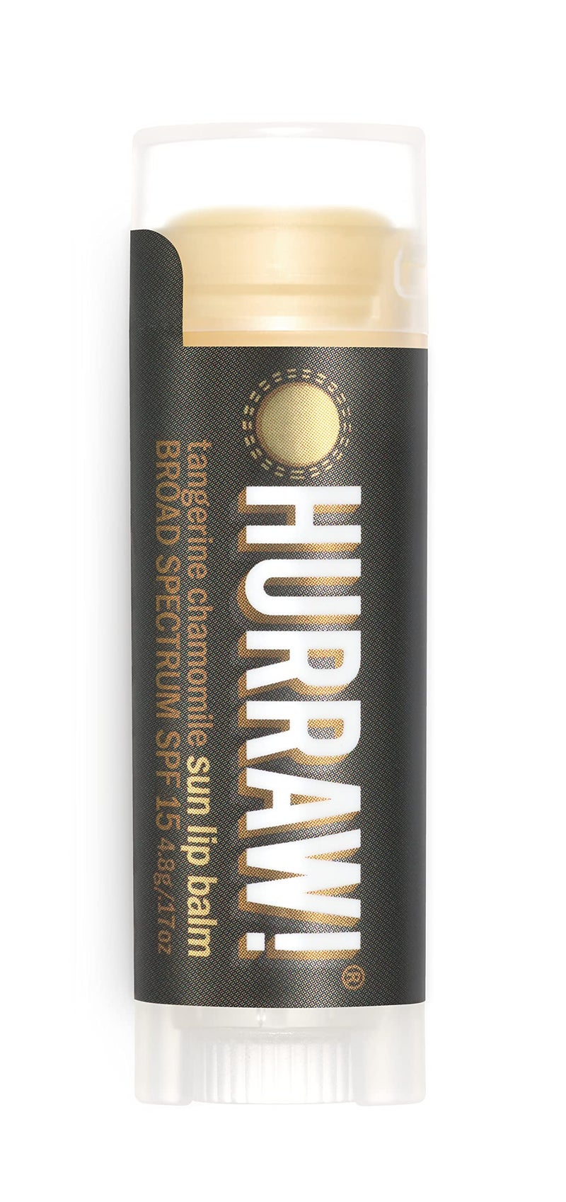 Hurraw Sun Lip Balm Zinc Oxide Protection Broad Spectrum SPF 15 Tangerine Chamomile Organic Certified Vegan Gluten Free NonGMO 100 Natural Bee Shea Soy and Palm Free Made in USA