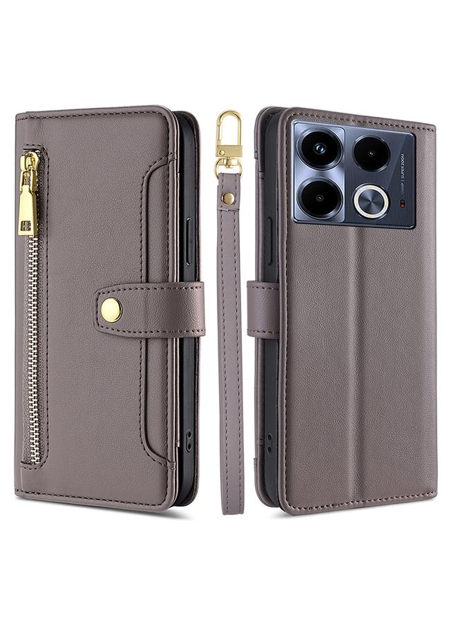 S-TOP Case For Infinix Note 40 4G Sheep Texture Cross-body Zipper Wallet Leather Phone Case - Image 1
