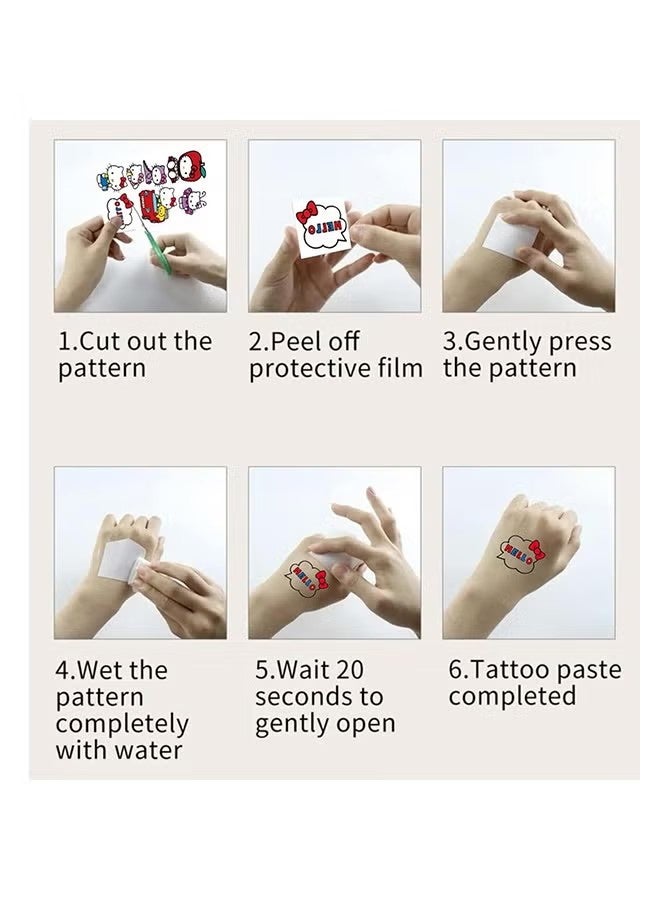 واي جيه 30 ورقة ملصقات الوشم المؤقتة، مثالية ضد الماء للحفلات، المهرجانات، الهدايا -مناسبة للأطفال والبالغين - Image 4