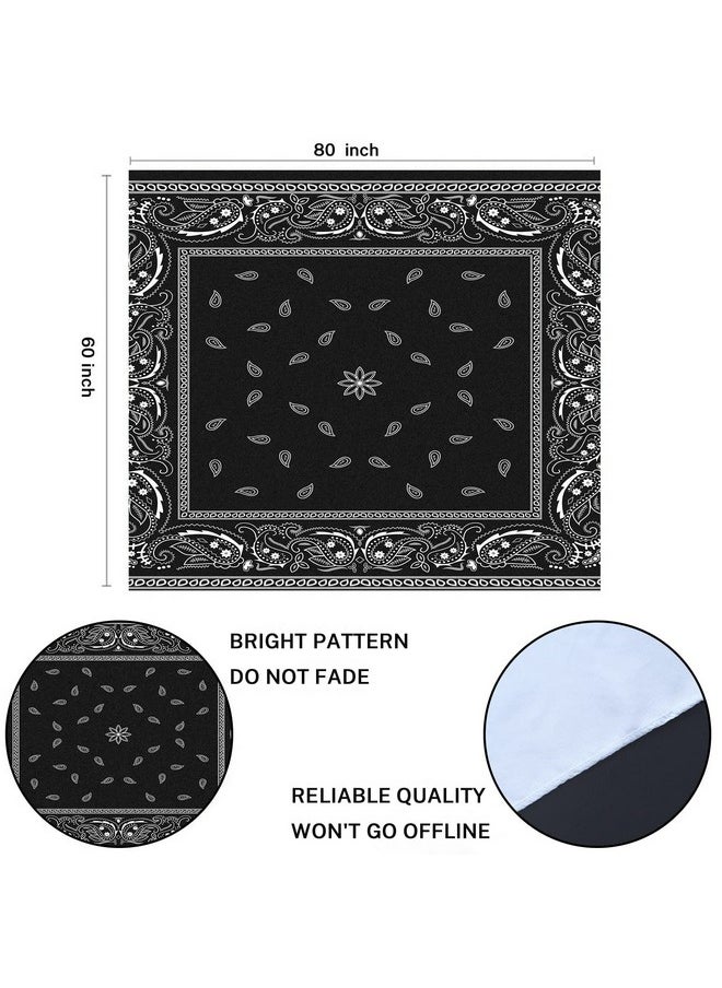 Emvency Tapestry Colorful Paisley Black Pattern Bandanna Border Scarf White Home Decor Wall Hanging For Living Room Bedroom Dorm 60X80 Inches  - Image 2