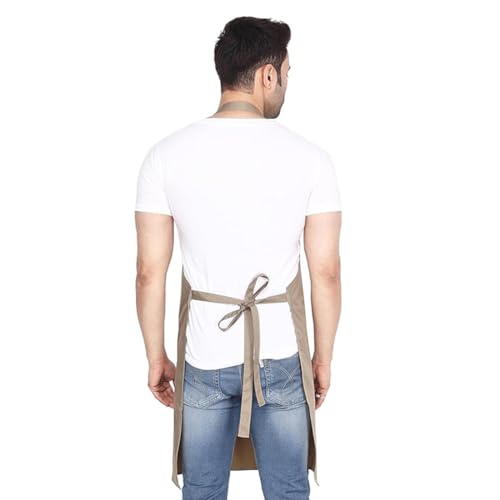 MAKSTILE Waterproof & Dustproof Apron For Dishwashing, Cooking, Dog Grooming, Gardening, Car Wash, Lab, Restaurant & Industrial Use | Unisex| Coffee | Pack Of 1 - Image 3
