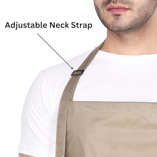 MAKSTILE Waterproof & Dustproof Apron For Dishwashing, Cooking, Dog Grooming, Gardening, Car Wash, Lab, Restaurant & Industrial Use | Unisex| Coffee | Pack Of 1 - Image 2