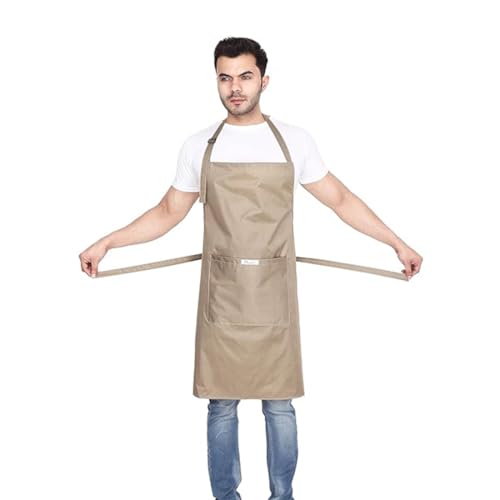 MAKSTILE Waterproof & Dustproof Apron For Dishwashing, Cooking, Dog Grooming, Gardening, Car Wash, Lab, Restaurant & Industrial Use | Unisex| Coffee | Pack Of 1 - Image 4