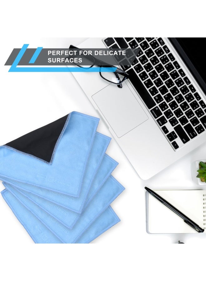 ECO-FUSED Microfiber Cleaning Cloths - 5 Pack - Double-Sided Cleaning Cloths - Microfiber And Suede Cloth For Smartphones Lcd Tv Tablets Laptop Screens Camera Lenses And Other Delicate Surfaces  - Image 2