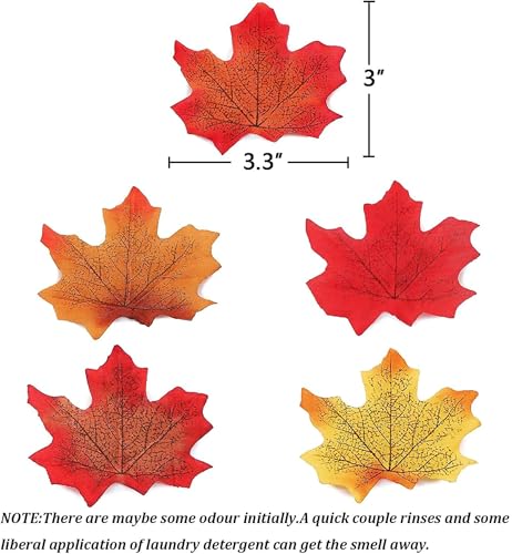 Moon Boat 1100PCS Fall Artificial Maple Leaves Thanksgiving Autumn Leaf Wedding Party Table Decor,Multicolored - Image 5