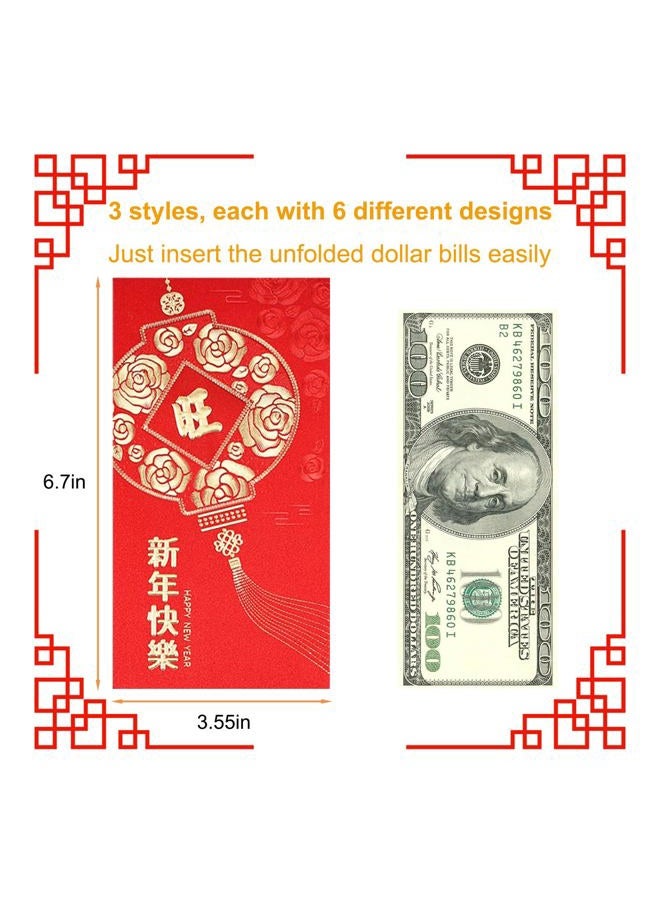 AIZIXIN Red Envelopes Chinese New Year Of The Horse 2026,18 PCS (3 styles,6 different designs for each style),Lunar New Year Decorations,New Years Eve Party Supplies Gifts,Hong Bao Money Envelopes For Cash - Image 2