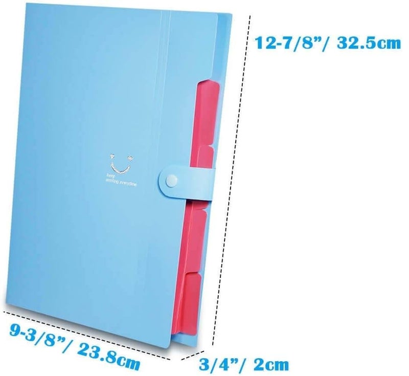 Corslet Expanding File Folder, Aesthetic Folders for School, Accordion File Organizer, Aesthetic Folder with Labels,5 Pockets Important Document Folders for School Office Home (Pack of 6) - Image 3