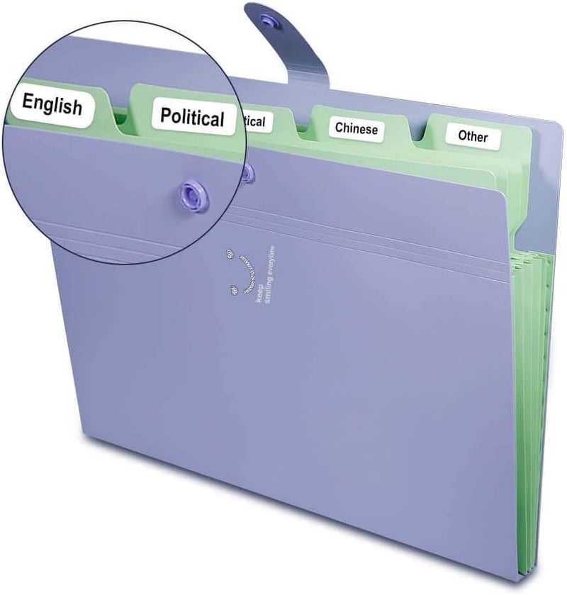 Corslet Expanding File Folder, Aesthetic Folders for School, Accordion File Organizer, Aesthetic Folder with Labels,5 Pockets Important Document Folders for School Office Home (Pack of 6) - Image 5