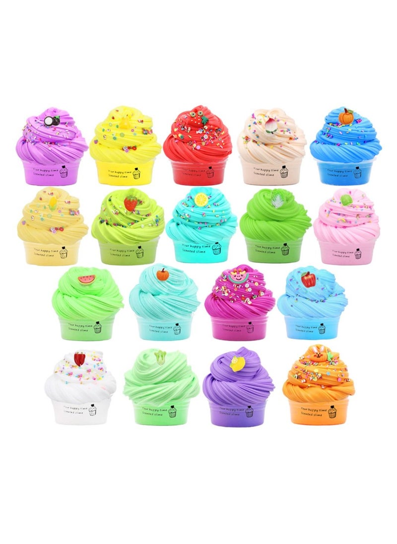 18 Packs Slime Kit, Non-Sticky Multicolor Slime Set for Kids, Includes Charms Gift Wrap Gift, Boasts Creativity and Interest