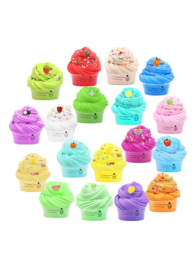 18 Packs Slime Kit, Non-Sticky Multicolor Slime Set for Kids, Includes Charms Gift Wrap Gift, Boasts Creativity and Interest