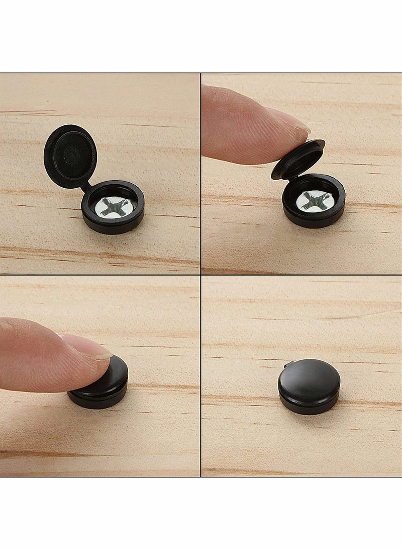 Fold Over Screw Snap Covers, Hinged Screw Cover Caps, Plastic Screw Caps Fold Screw Snap Covers Washer Flip Tops - 100 Pcs - Image 5
