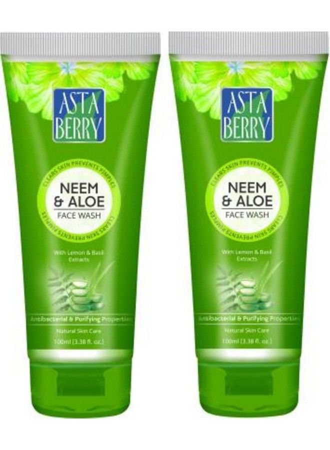 Astaberry Neem & Aloe Deep Cleansing Face Wash; Enriched With Neem Aloe Vera & Tulsi; Oil Control; Parabenfree; Ph Balanced (Pack Of 2 (100Ml X 2)) - Image 2