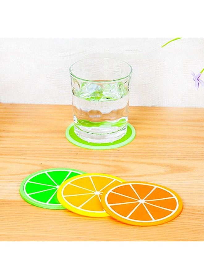 DomeStar Fruit Coaster 7Pcs 3.5" Non Slip Coasters Heat Insulation Colorful Unique Slice Silicone Drink Cup Mat For Drinks Prevent Furniture And Tabletop  - Image 4